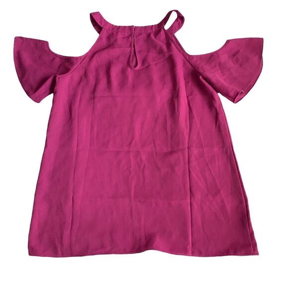 Gianni Binni Flutter Cold Shoulder Top, Fuchsia, Size S - Picture 3 of 7